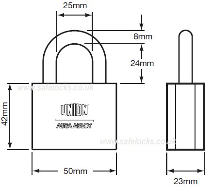 Union (ex Chubb) 1K42  AVA Brass Padlock